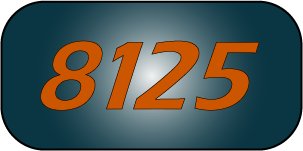 Number 8125 in orange on a blue background