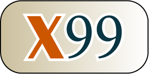 X99 text on a tan background